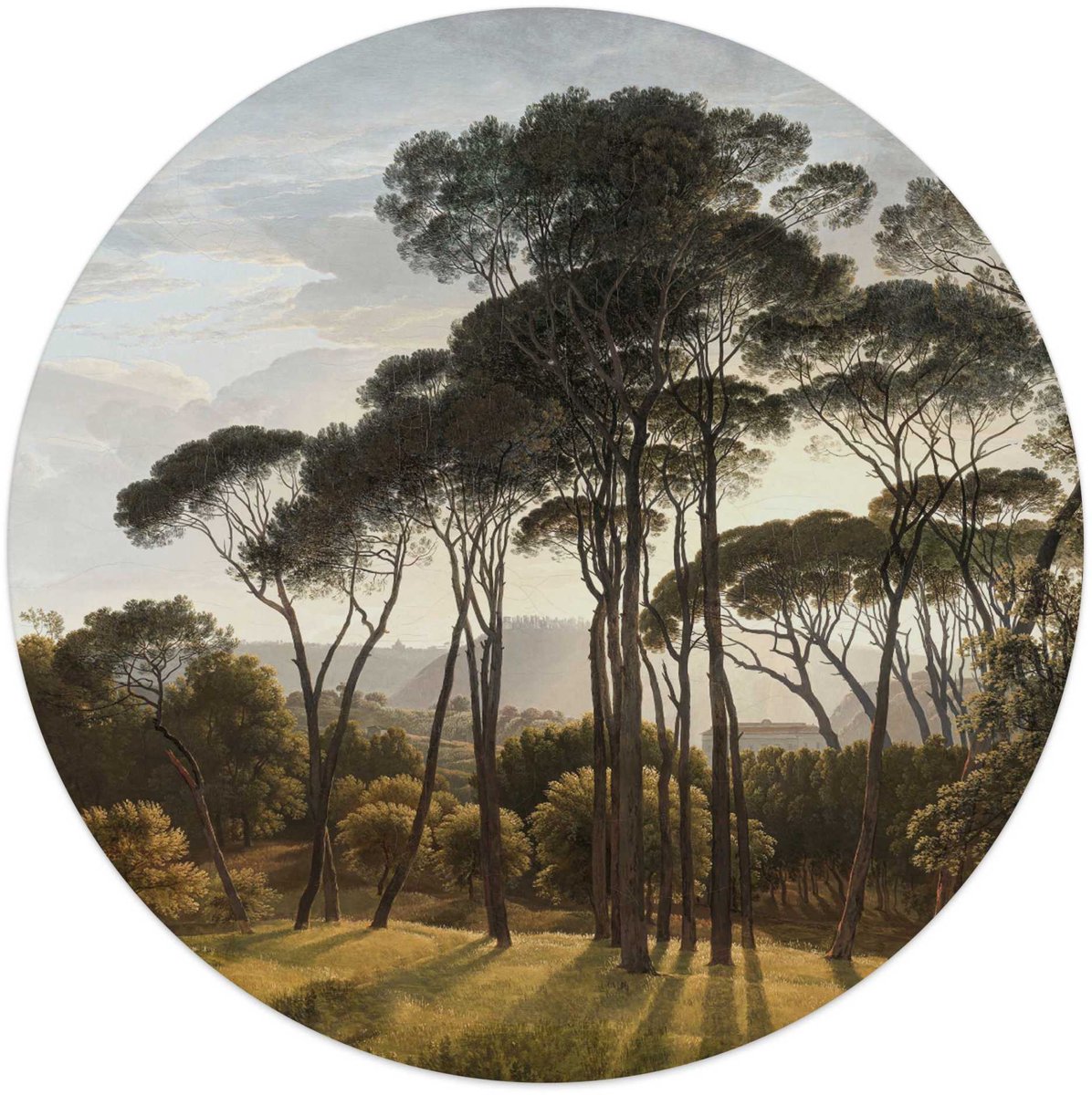 Glasschilderij Hendrik Voogd - Italiaans Landschap - Ø 50 - Glas - REINDERS