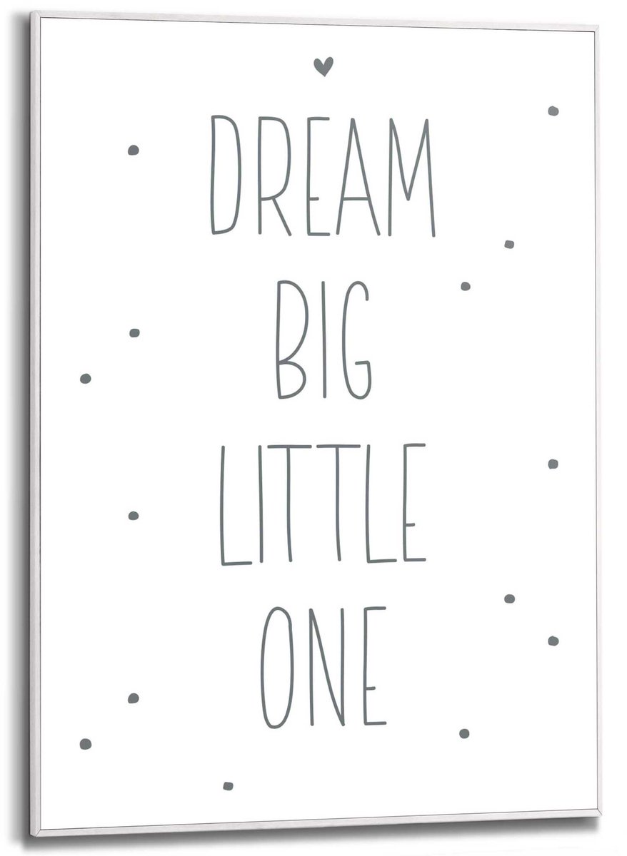 REINDERS Schilderij Dream big little one - 70 x 50 - Hout - REINDERS Zwart-Wit Wit
