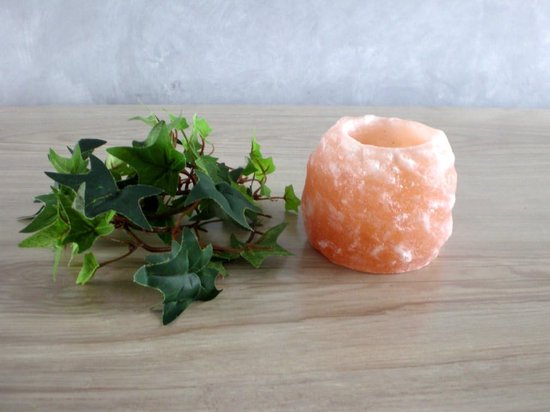 Photophore Rock - Cristal de sel - 400 g - Oranje - Natuursteen