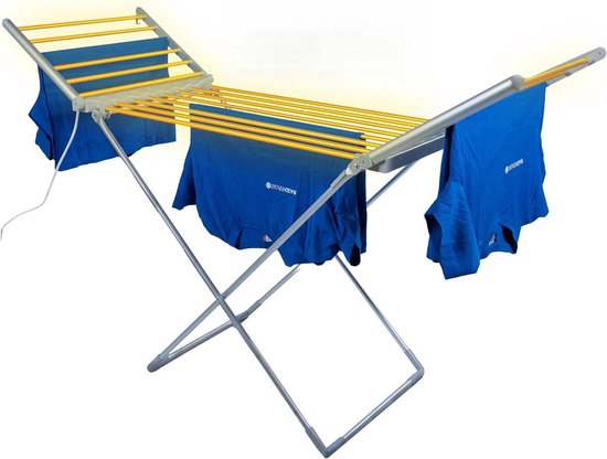 Silvergear® Elektrische Droogtoren Premium met 4 Lagen en Afdekhoes | Verwarmd Wasrek met Instelbare Temperatuur 30-70°C & Timer | Premium Quality | 73x70x147 cm | Grijs