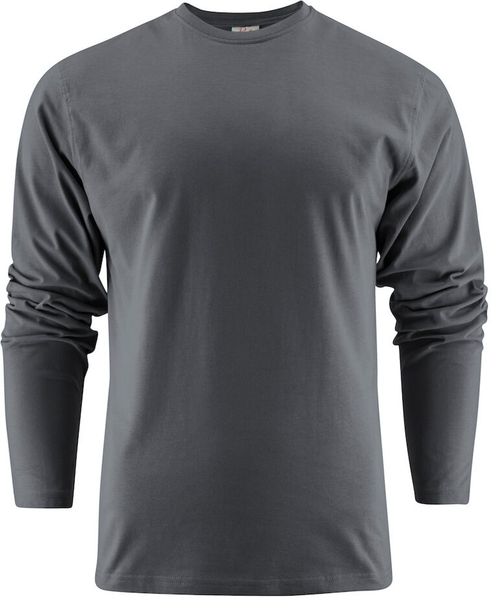 Printer HEAVY T-SHIRT L/S 2264016 - Staalgrijs - XXL