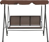 Bol.com vidaXL Schommelbank met luifel - Koffiekleurig Schommelbank - Tuinset - Buitenschrijnwerk - Lounge Set - Veranda Meubilair aanbieding
