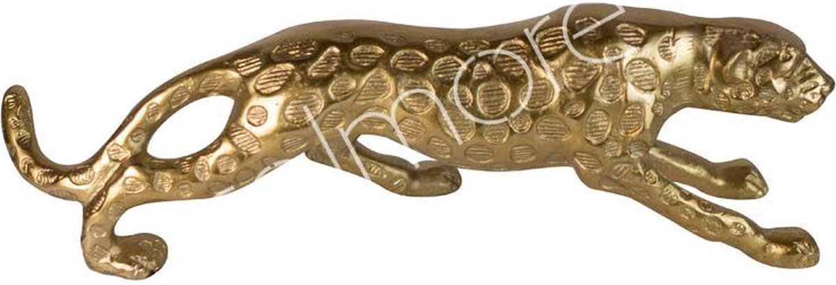 Colmore - Beeld - Dierenbeeld - Luipaard - Panter - XL - Goud - Aluminium - 74x15x20cm