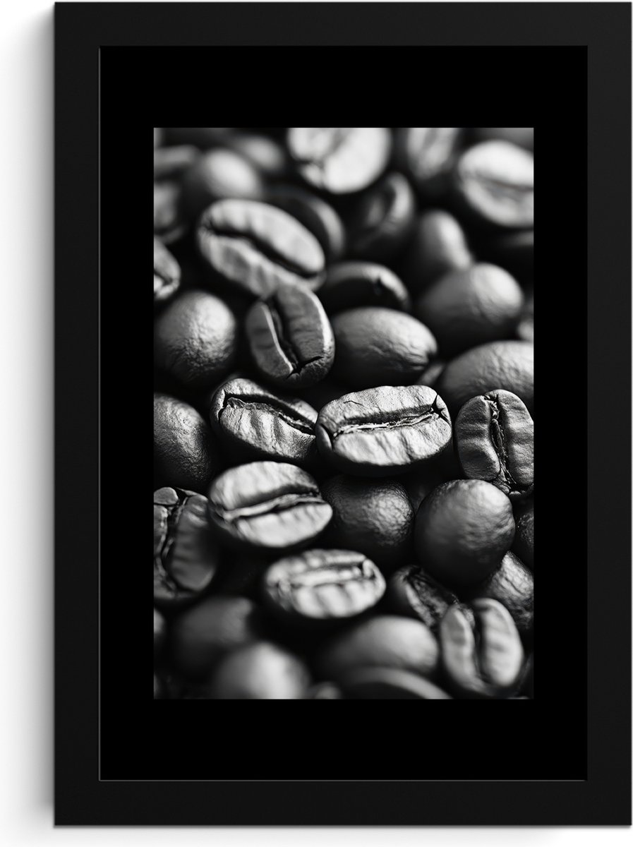 FrameYourWall Fotolijst inclusief poster - Posterlijst 20x30 cm - Posters - Koffiebonen - Zwart - Vintage - Foto in lijst - Keuken decoratie muur - Wanddecoratie accessoires - Muurdecoratie - Schilderijen