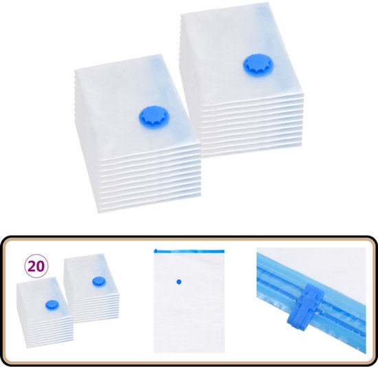 Vacuümzakken voor kleding, 12 stuks, 4 maten, herbruikbaar, vacuümzakken met elektrische vacuümpomp voor het bewaren van kleding (12 stuks (3XL, 3L, 3M, 3S