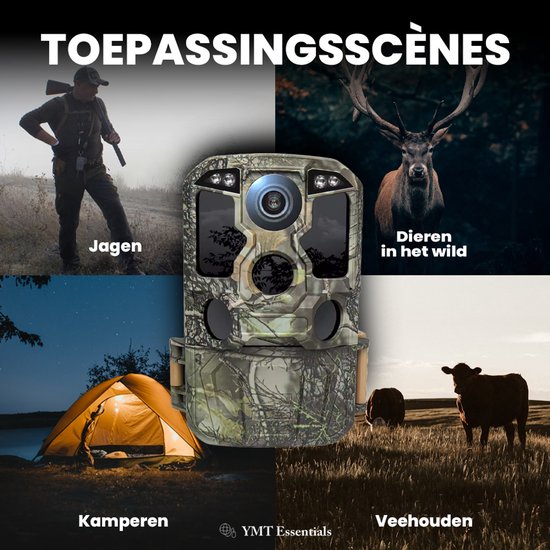 Caméra animalière avec vision nocturne - Full HD - Incl. 4 piles et carte mémoire 32 Go - Pour l'extérieur - WiFi et Bluetooth - Caméra sauvage et caméra de nuit - Capteur - Caméras animalières pour l'extérieur - Animaux - Nuit - Sans fil