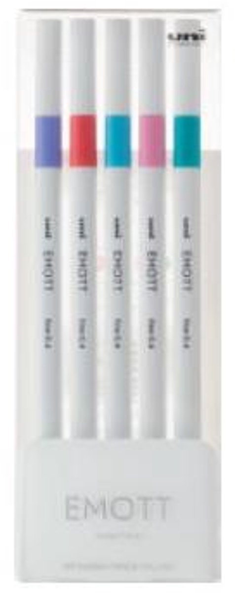 Uni Emott No.5 markeerstift 5 stuk(s) Groen, Lichtblauw, Roze, Violet