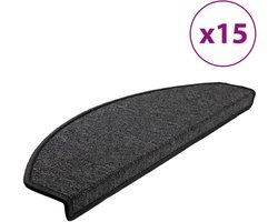 vidaXL Antraciet Kleur - Trapmatten - 15 st Trapmatten 65x24x4 cm antraciet - Antislip Matten - Trappen Bekleden - Vloerbeschermer