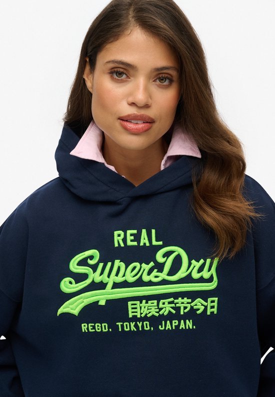 Superdry - Sweat à capuche décontracté néon avec logo Vintage - Femme - Sweats à capuche à capuche