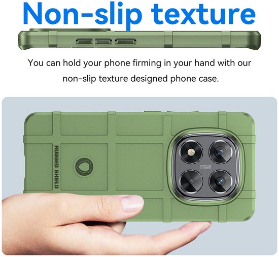 Coque Xiaomi Redmi Note 14 Pro 5G - Mobydefend Rugged Shield TPU Backcover - Vert - Coque pour téléphone portable - Coque compatible avec : Xiaomi Redmi Note 14 Pro 5G