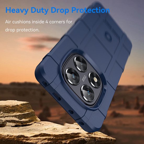 Coque Xiaomi Redmi Note 14 Pro 5G - Mobydefend Rugged Shield TPU Backcover - Blauw - Coque pour téléphone portable - Coque compatible avec : Xiaomi Redmi Note 14 Pro 5G