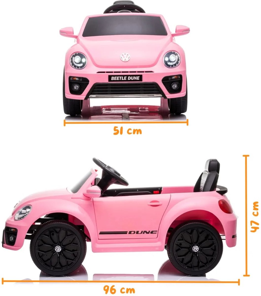 Volkswagen Beetle - Voiture pour Enfants - 12V - 1 à 4 ans - Rose Volkswagen Beetle - Voiture pour Enfants - 12V - 1 à 4 ans - Rose