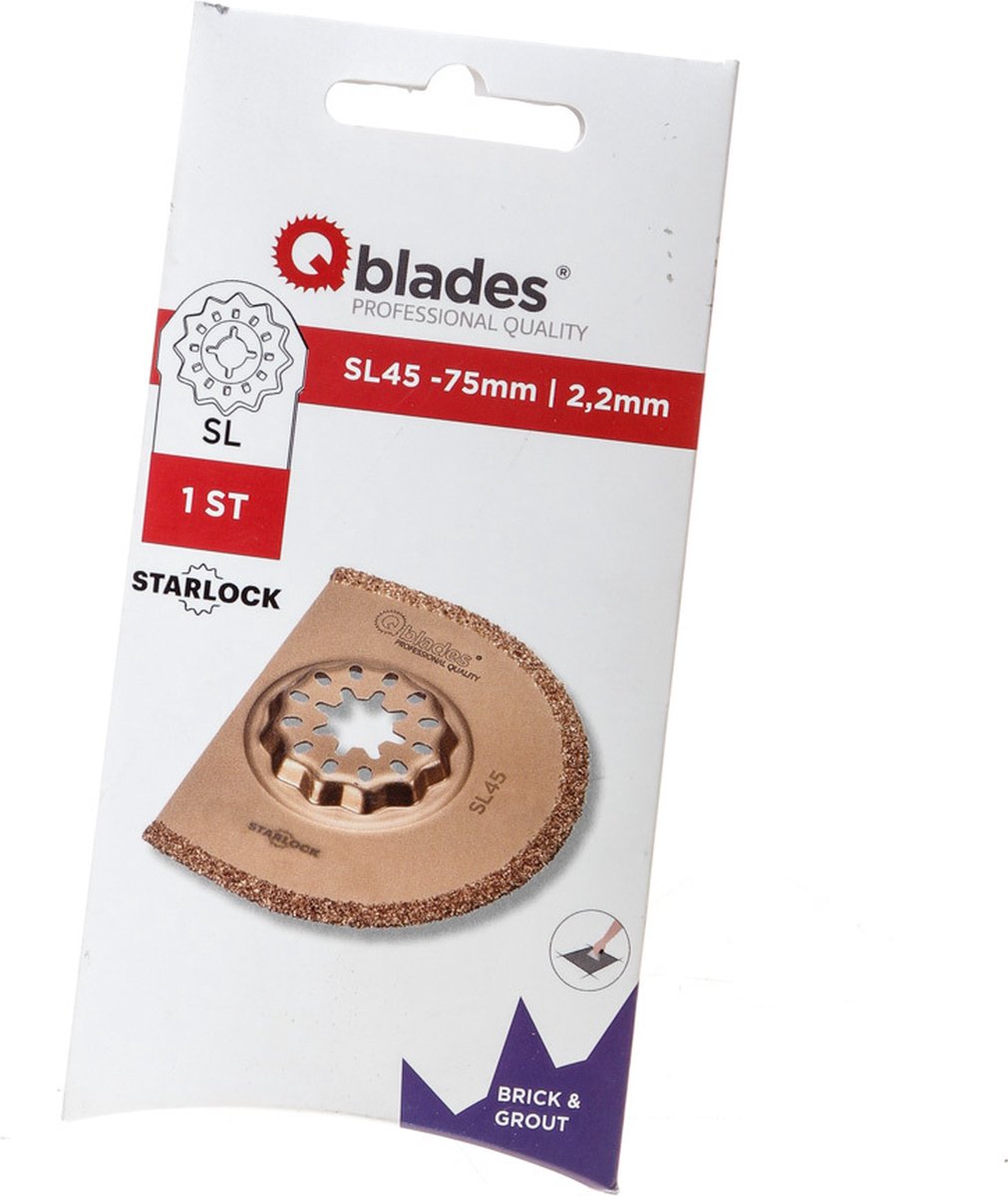 Qblades hardmetalen segmentzaagblad 75x0,2mm Starlock SL45 per stuk (QBL383094)