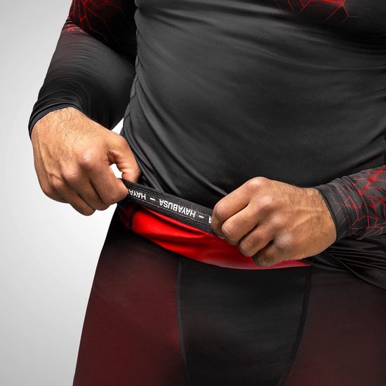 Rashguard à manches longues Geo Hayabusa - Zwart, Rouge - Taille S