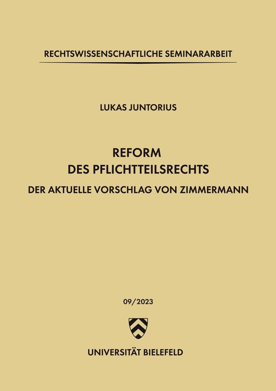 Reform des Pflichtteilsrechts - cover