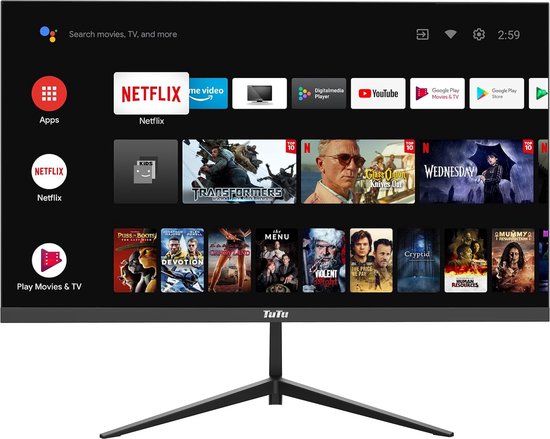 Tutu Smart TV Monitor - 25 inch Full HD - Google TV - 2x HDMI ... - Bol