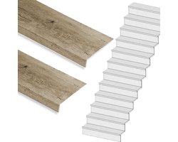 Traprenovatie set - rechte trap - 16 treden SPC toplaag Rustiek eiken