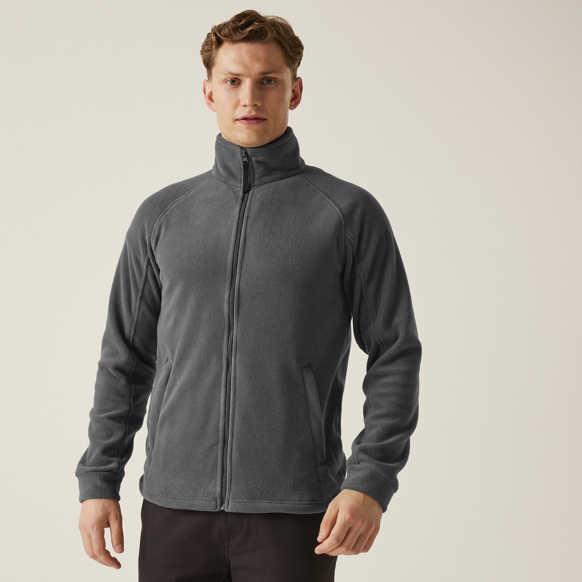 Fleece Heren Voor Hiking Grijs