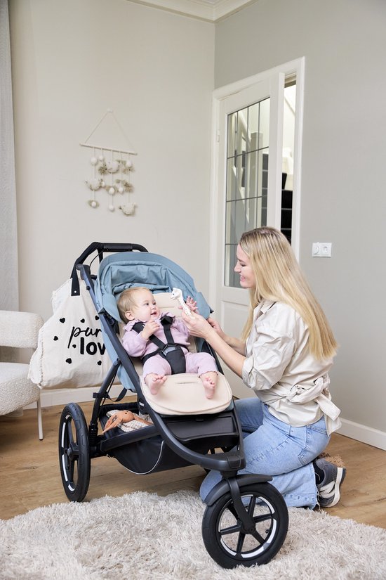 Meyco Baby Uni buggy voetenzak en inlegger - pre-washed hydrofiel - sand - 45x130cm (2-in-1) van Meyco — afbeelding 2