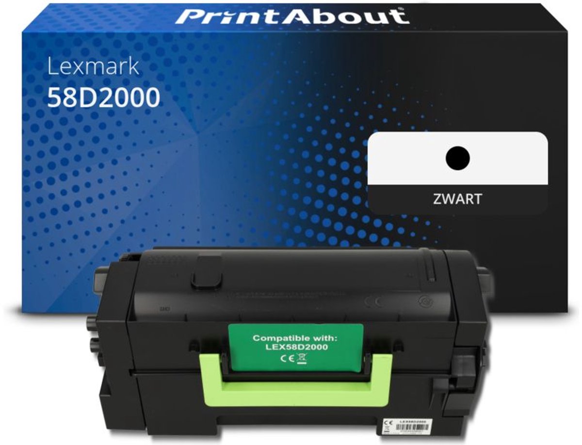 PrintAbout Huismerk Lexmark 58D2000 Toner Zwart