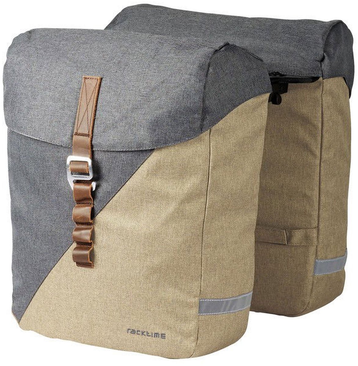 Racktime heda 2.0 dubbele fietstas snapit 2.0 (racktime) sand/dust grey