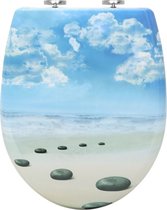 Antibacteriële toiletbril - hygiënisch & stijlvol - softclose & stranddesign - stevig & elegant - 47.5x37 cm