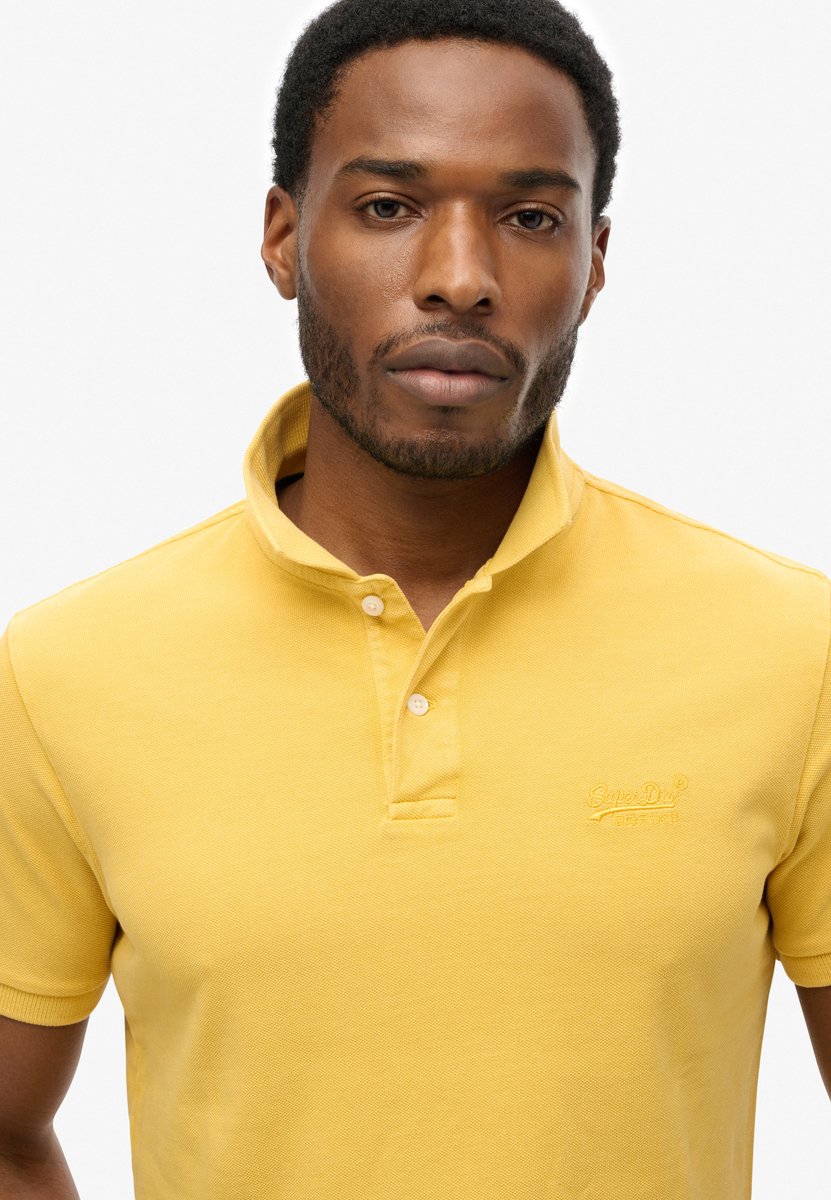 Superdry Vint Destroy Korte Mouw Poloshirt XL Man Geel