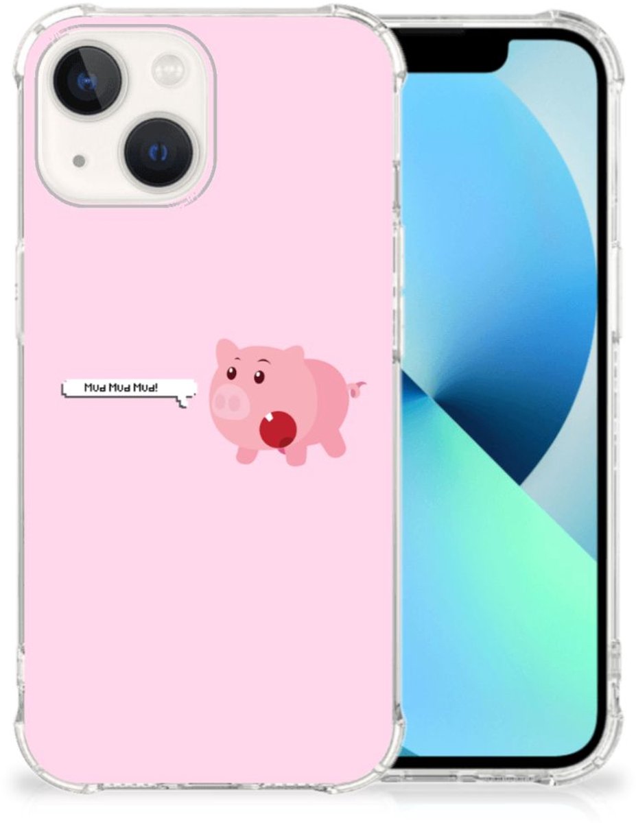 iPhone 13 Stevig Bumper Hoesje Pig Mud