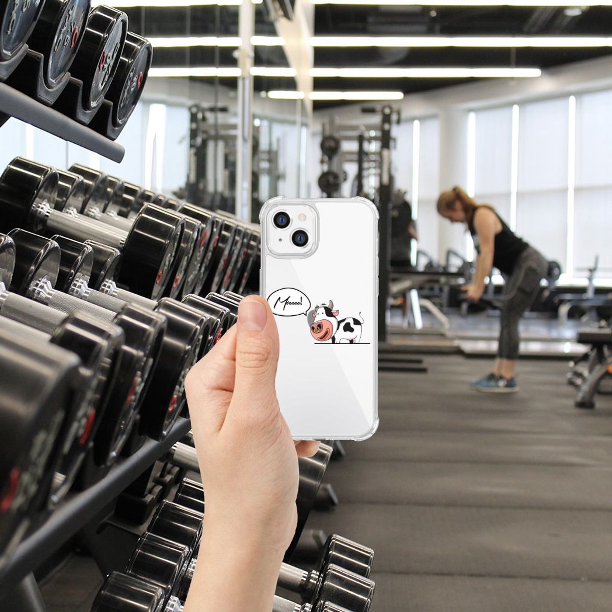 TPU Case Anti-Shock voor iPhone 14 Stevig Bumper Hoesje Cheeky Cow