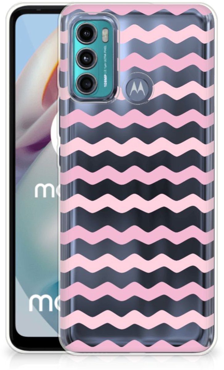 Motorola Moto G60 TPU bumper Waves Roze