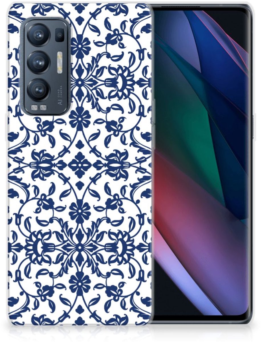 Back Cover voor OPPO Find X3 Neo TPU Case Flower Blue