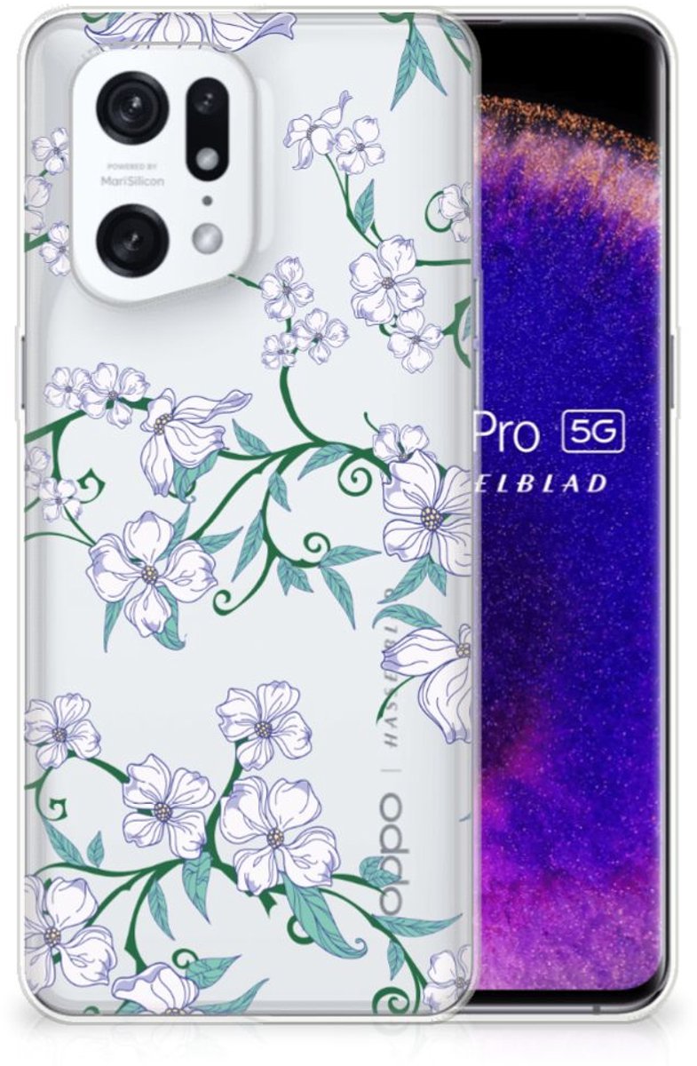 OPPO Find X5 Pro Uniek TPU Case Blossom White