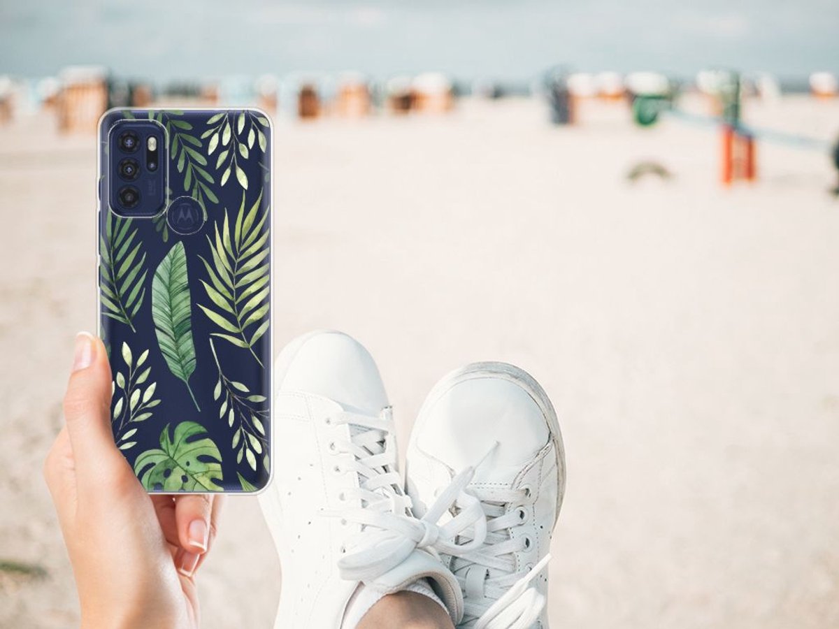 Back Cover voor Motorola Moto G60s TPU Case Leaves