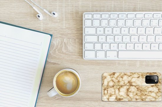 Coque Smartphone Samsung Galaxy M02s | A02s Couverture de livre Marbre Or