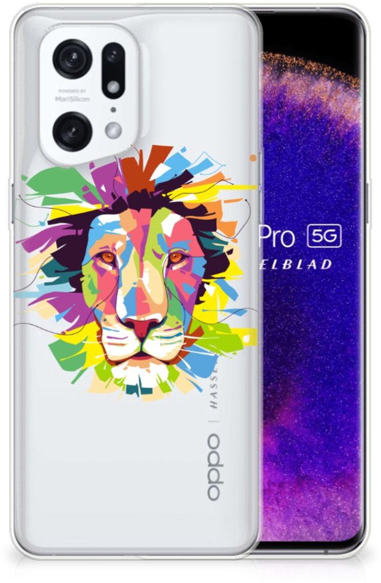 OPPO Find X5 Pro Telefoonhoesje met Naam Lion Color