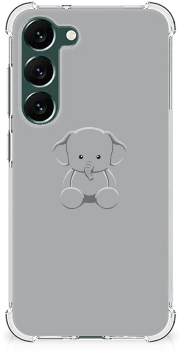 Samsung Galaxy S23 Plus Stevig Bumper Hoesje Grijs Baby Olifant