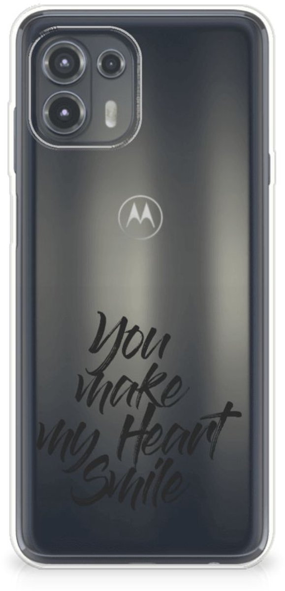 Motorola Edge 20 Lite Siliconen hoesje met naam Heart Smile