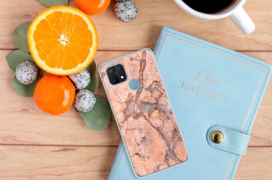 Nice Case OPPO A15 Phone Case Marbre Oranje