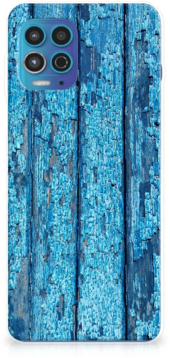 Motorola Moto G100 Bumper Hoesje Wood Blue