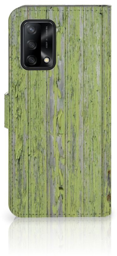 Etui portefeuille OPPO A74 4G Housse pour téléphone Wood vert