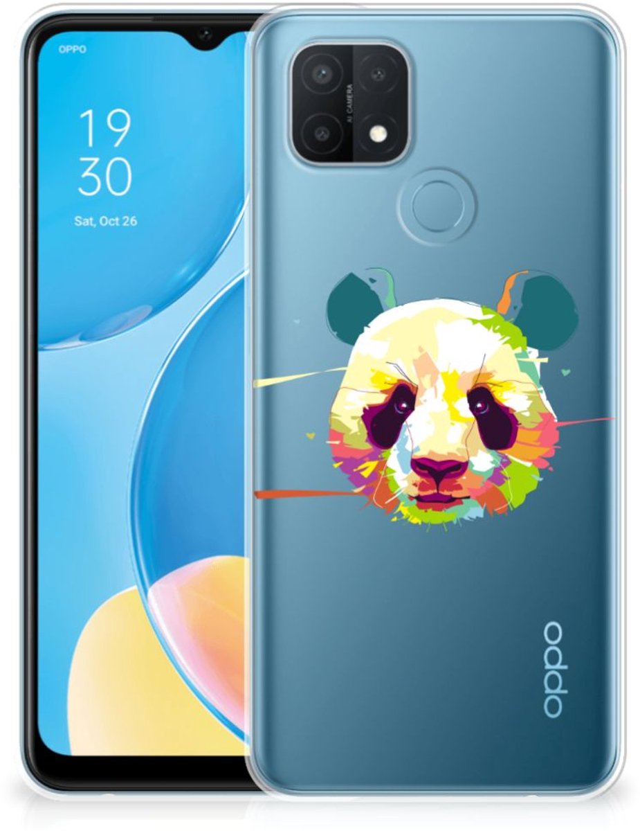 OPPO A15 Telefoonhoesje met Naam Panda Color