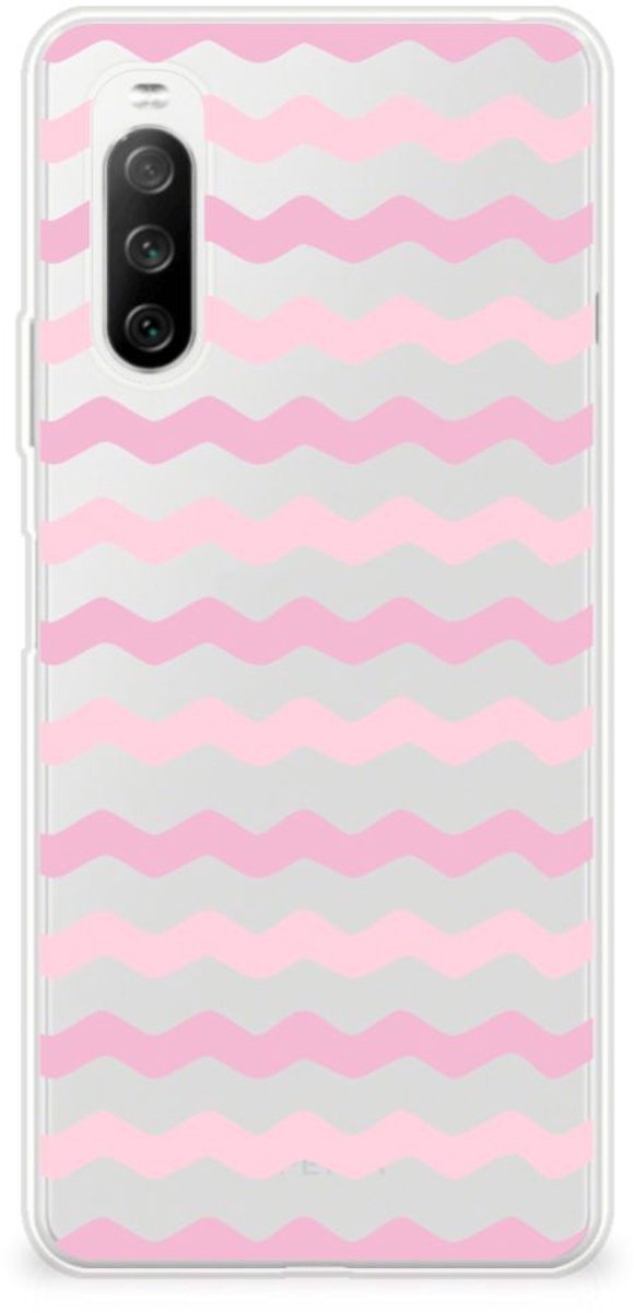 Sony Xperia 10 III TPU bumper Waves Roze