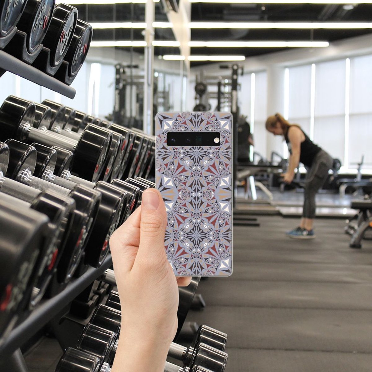 Google Pixel 6 Pro TPU Siliconen Hoesje Flower Tiles