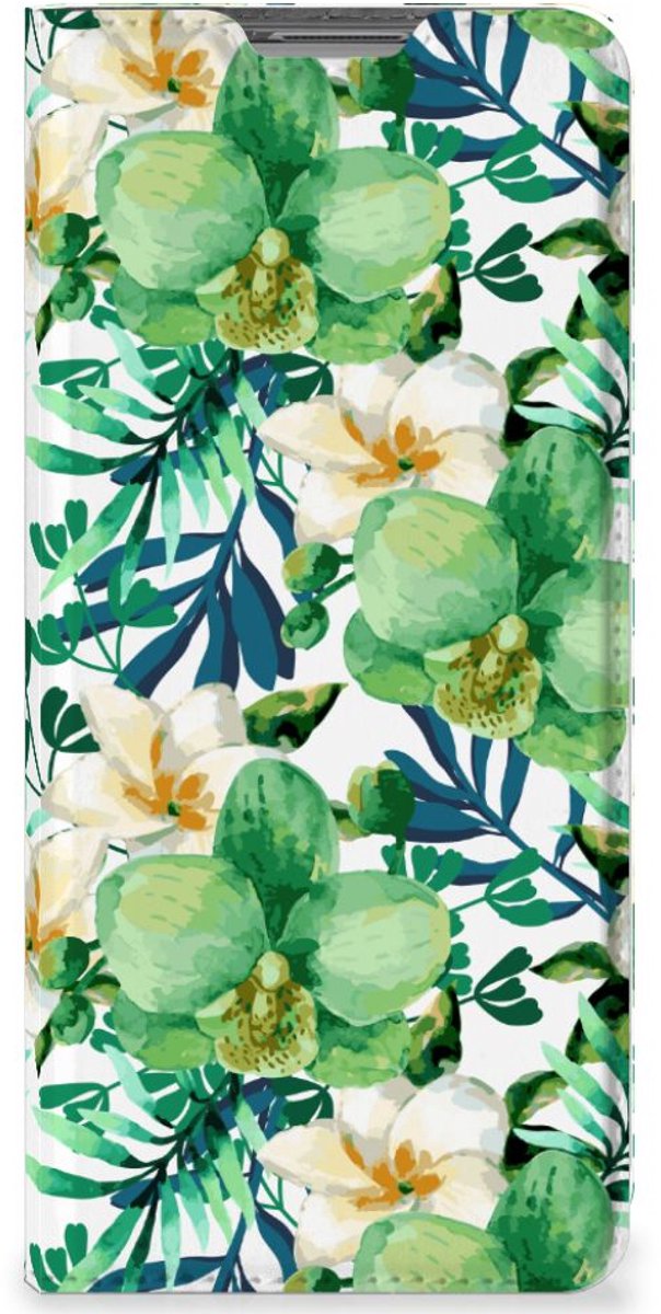 Standcase Hoesje voor OPPO Find X5 Smart Cover Orchidee Groen