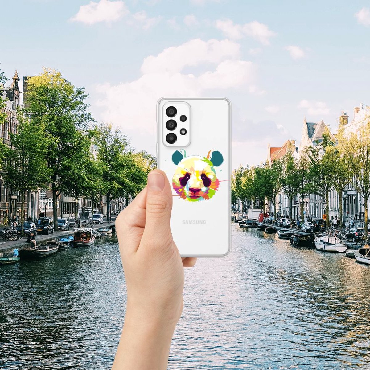 Samsung Galaxy A33 5G Telefoonhoesje met Naam Panda Color