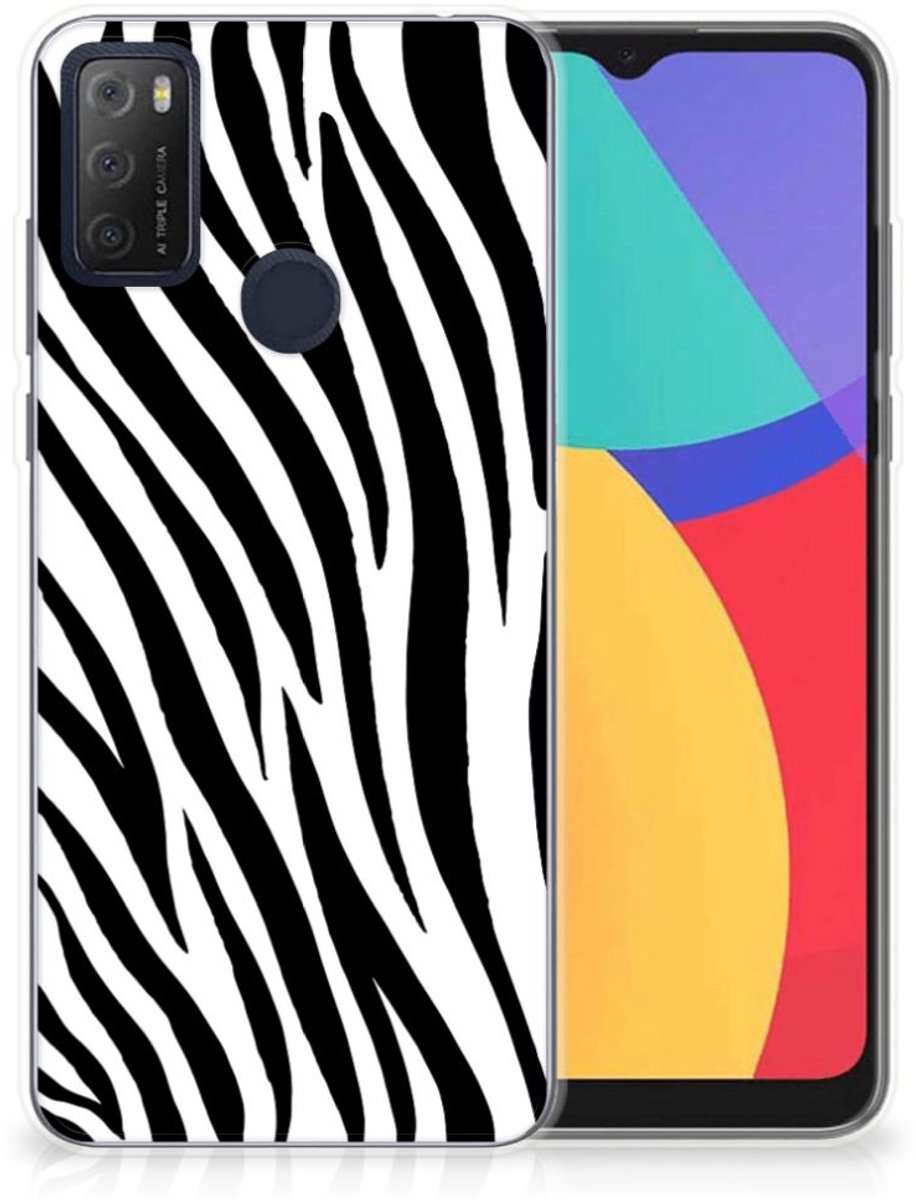 Alcatel 1S (2021) TPU Hoesje Zebra