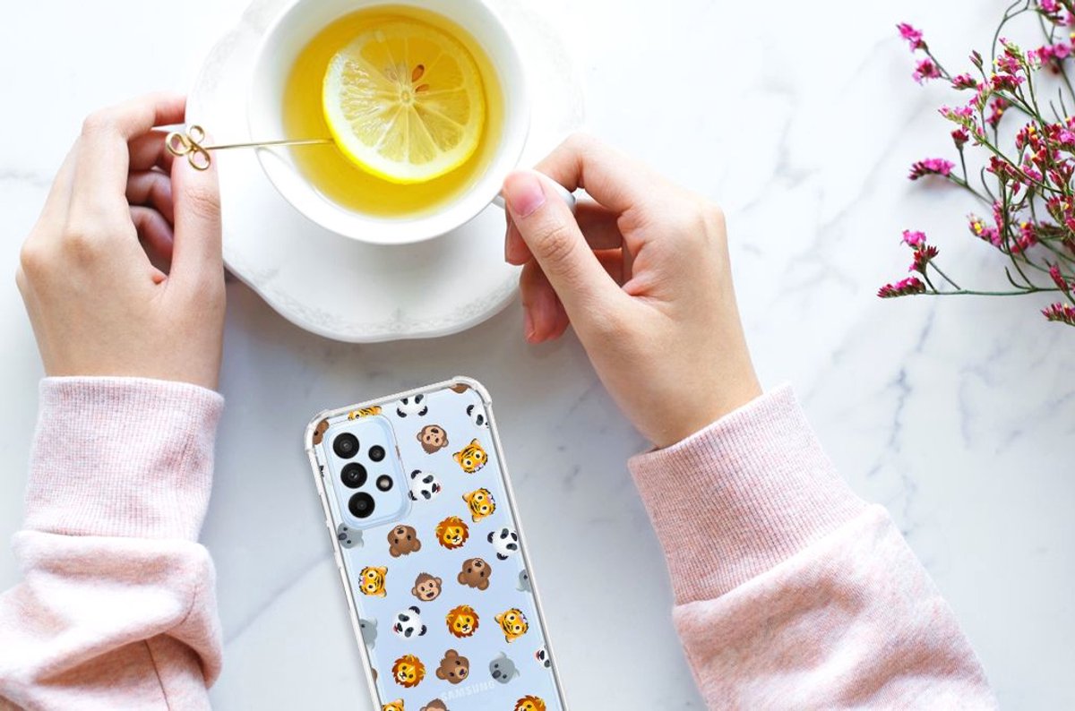 Doorzichtige Silicone Hoesje voor Samsung Galaxy A23 Dieren Emojis
