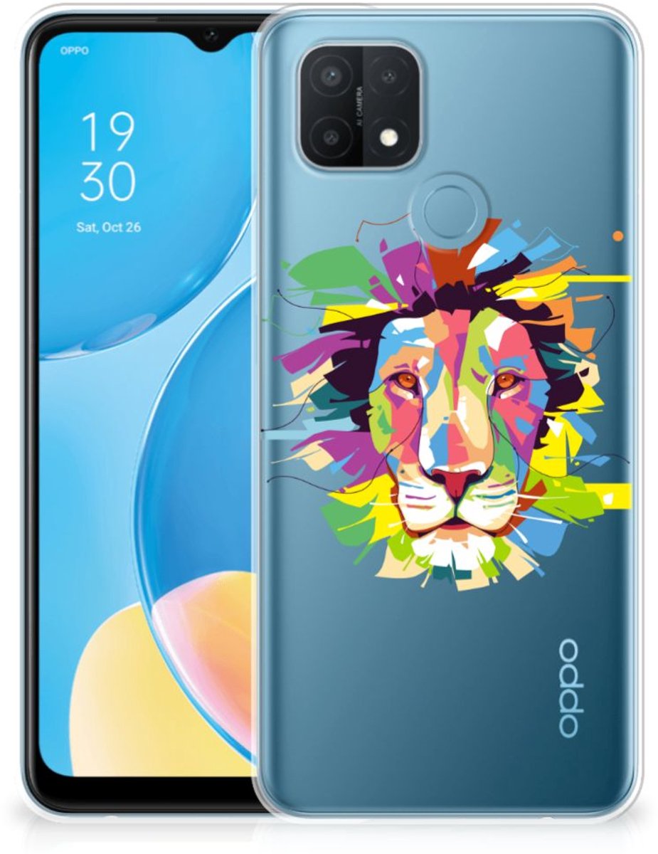 OPPO A15 Telefoonhoesje met Naam Lion Color
