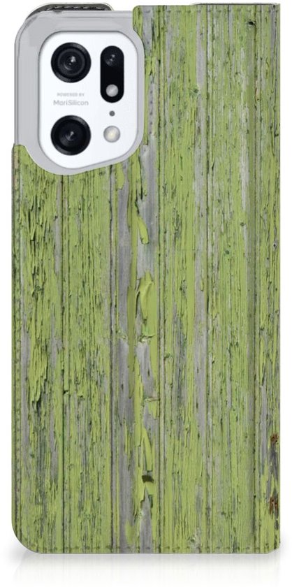 Étui pour téléphone OPPO Find X5 Pro Étui portefeuille Vert Wood