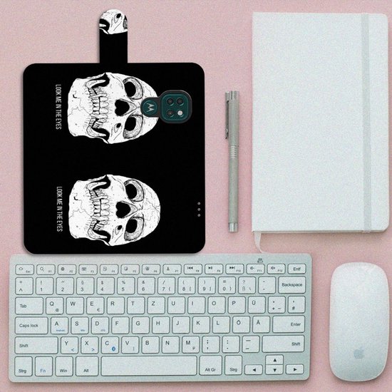 Flip Housse Motorola Moto G9 Play | E7 Plus Portefeuille Yeux Crâne